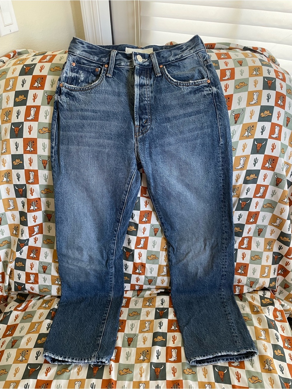 MOTHER High-Rise Cropped Jeans